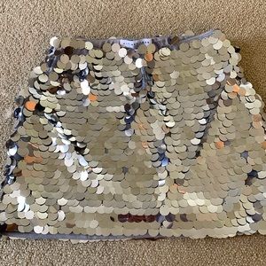 Anthropologie NWT endless rose sequin mini skirt- lined with side zipper